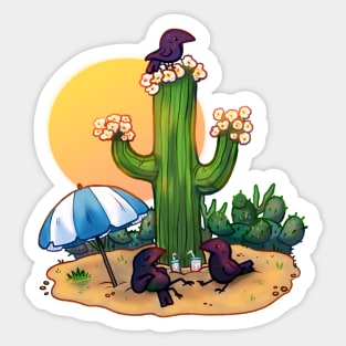 Cacti Corvids Sticker